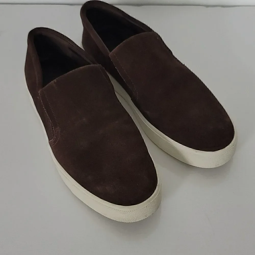 Vince Brown Suede Slip Ons